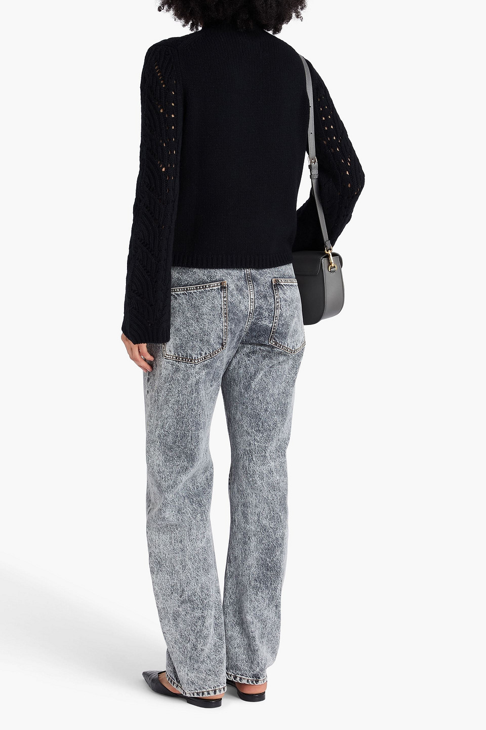  Loulou De Saison - Rollkragenpullover „gustavia“ Aus Einer Woll-kaschmirmischung In Pointelle-strick - Schwarz - M 