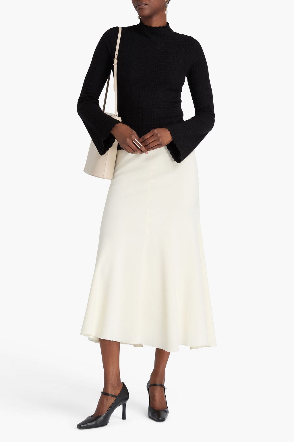 LOULOU STUDIO Orion pointelle-knit wool-blend turtleneck sweater