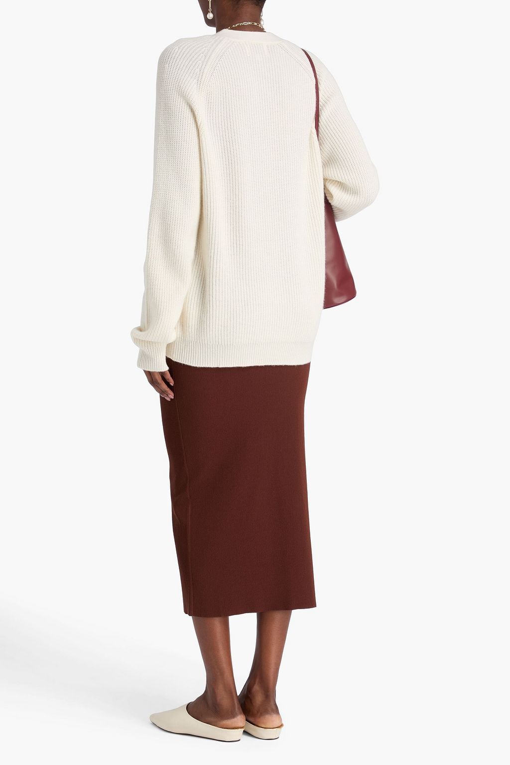 LOULOU STUDIO كارديغان ليكا من الكشمير بتصميم مضلّع