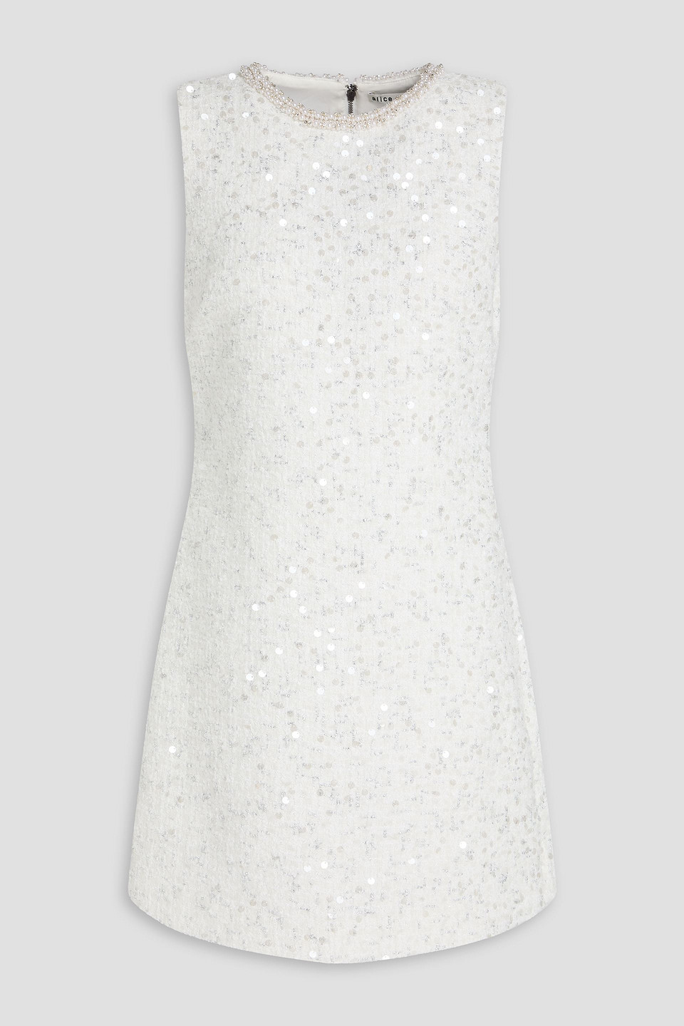 Coley embellished metallic bouclé-tweed mini dress