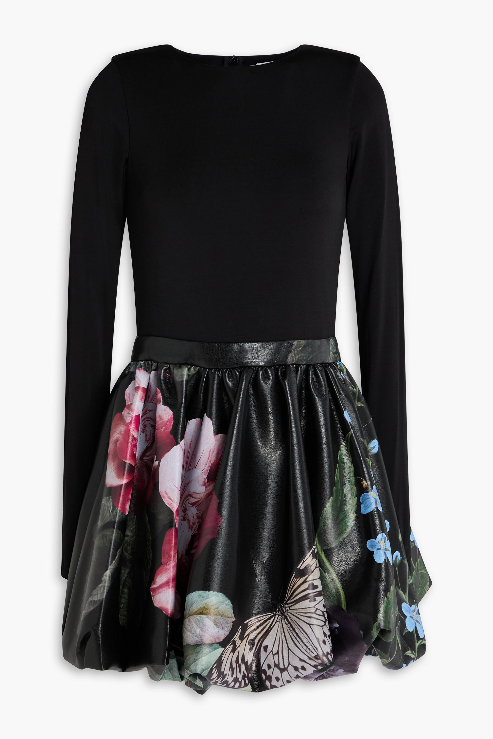 alice + olivia Chara jersey-paneled floral-print mini dress thumbnail