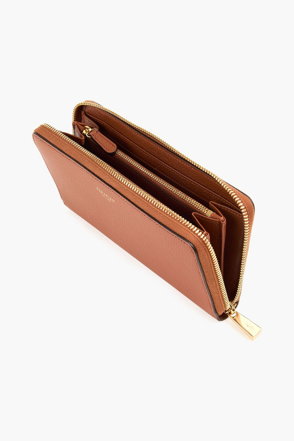 SERAPIAN ぺブル加工レザー コンチネンタルウォレット