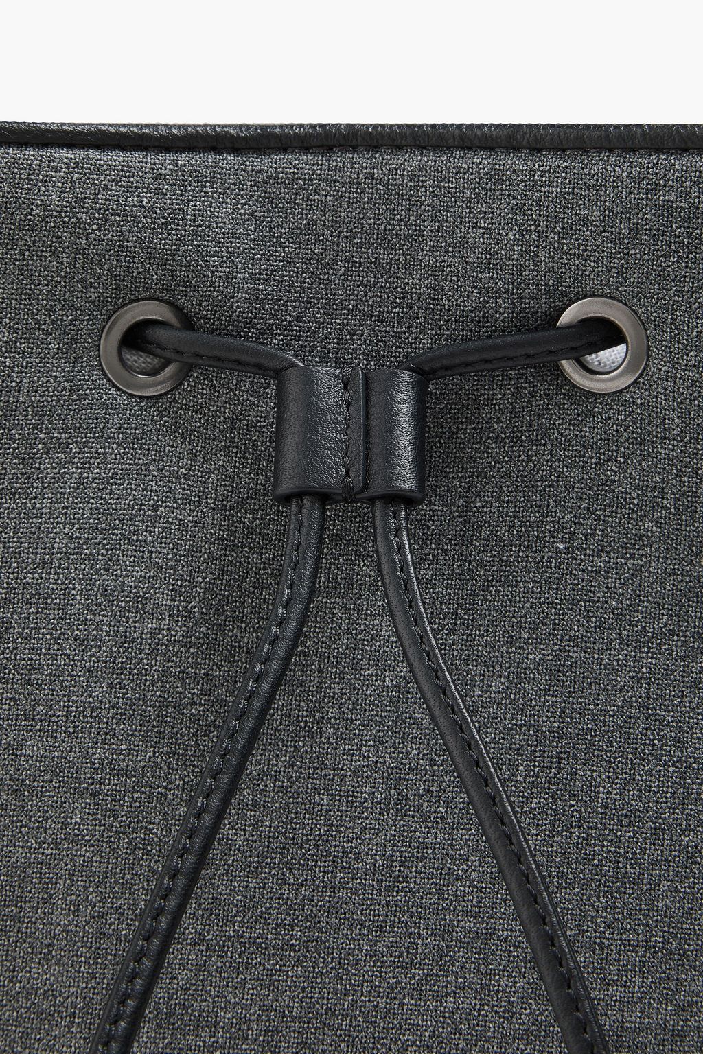 BRUNELLO CUCINELLI ウール バケットバッグ ビーズ付き レザートリム