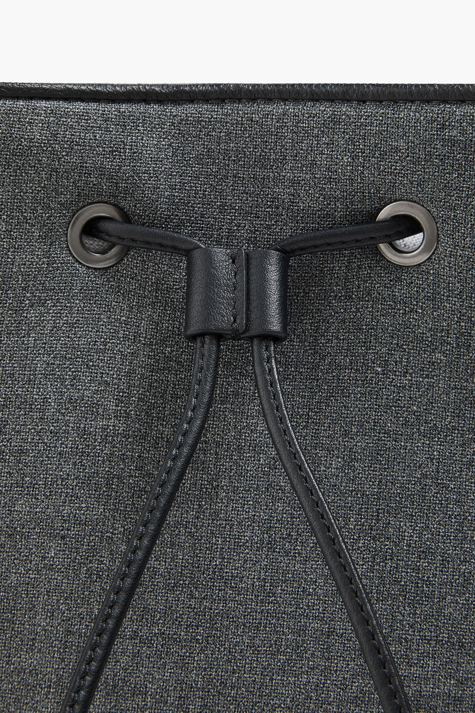 Brunello Cucinelli Bead-embellished Leather-trimmed Wool Bucket Bag