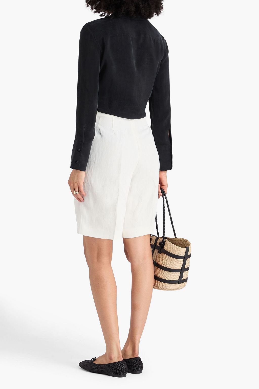 ALICE + OLIVIA Hannon washed-cupro shirt