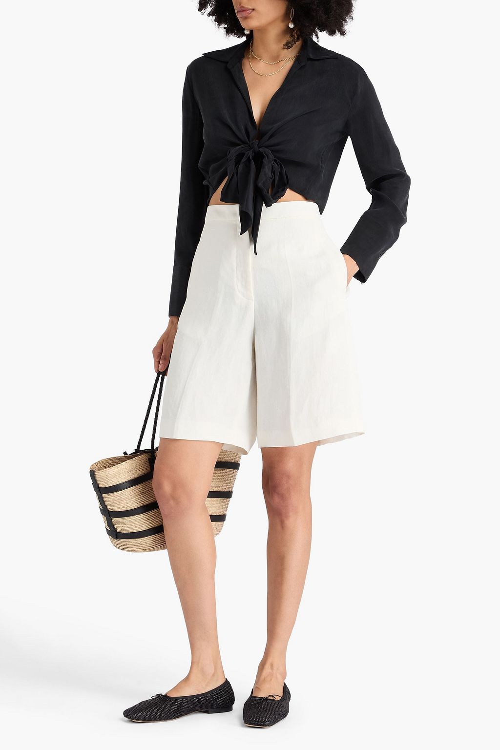 ALICE + OLIVIA Hannon washed-cupro shirt