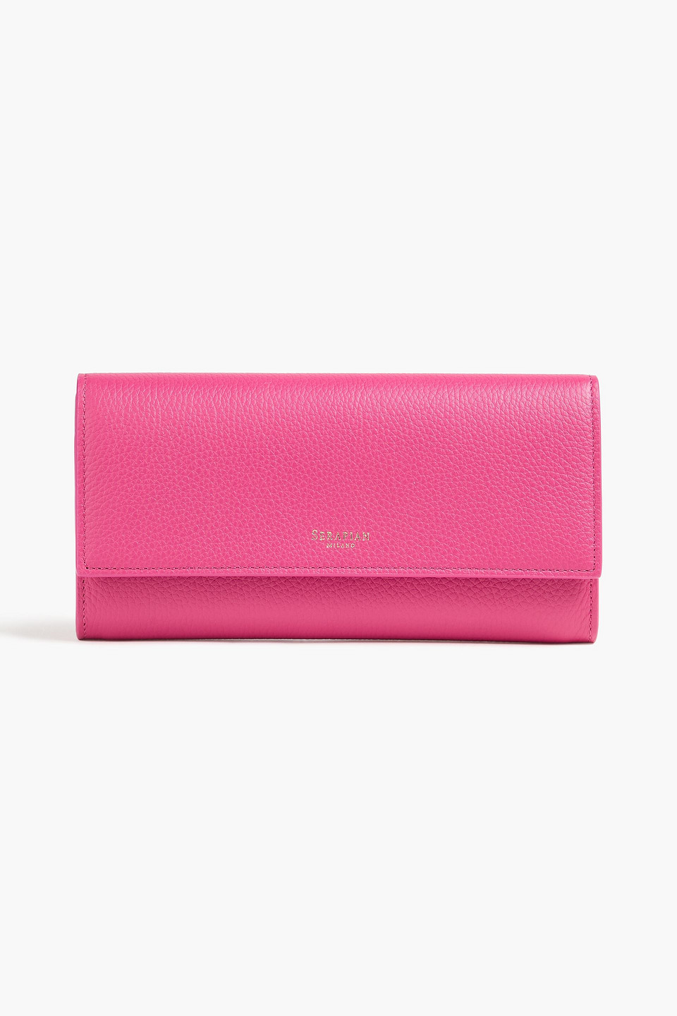 Serapian Pebbled-leather Continental Wallet
