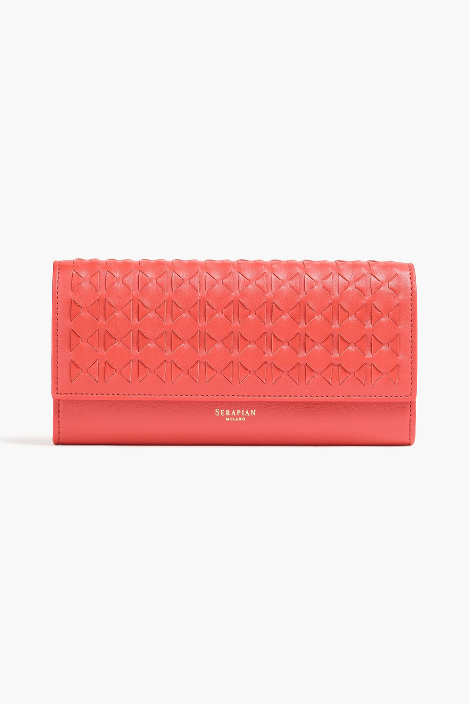 Serapian Mosaico Woven Leather Continental Wallet