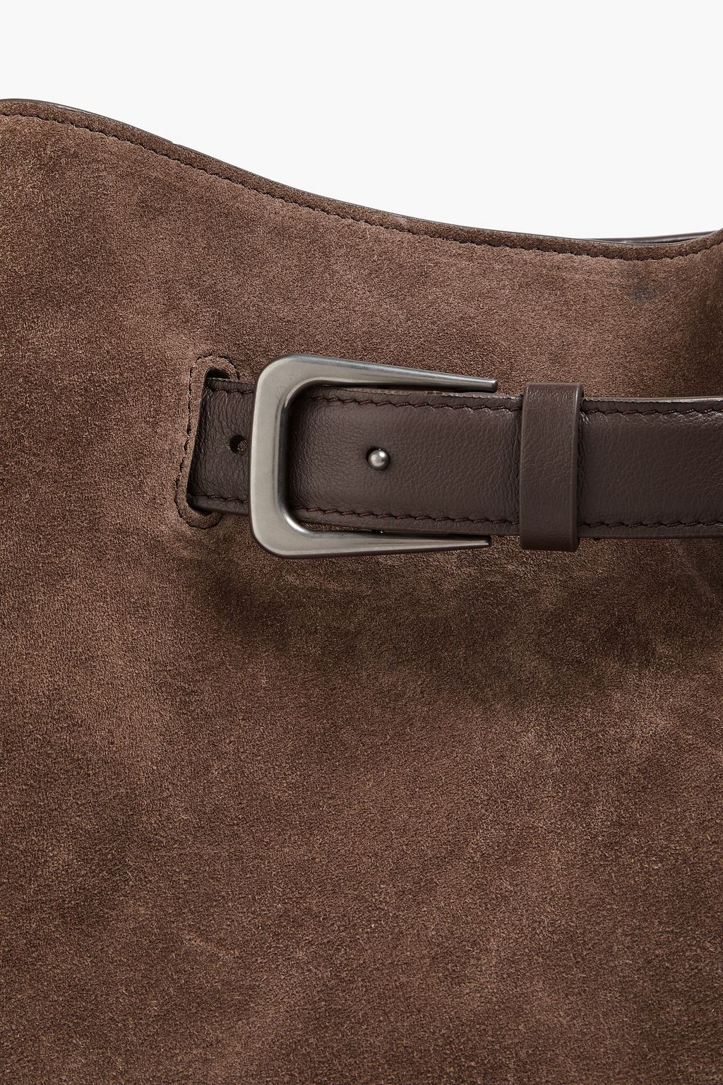 BRUNELLO CUCINELLI スエード バケットバッグ レザートリム