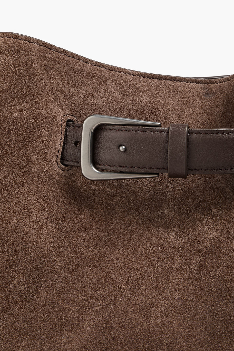 Brunello Cucinelli Leather-trimmed Suede Bucket Bag