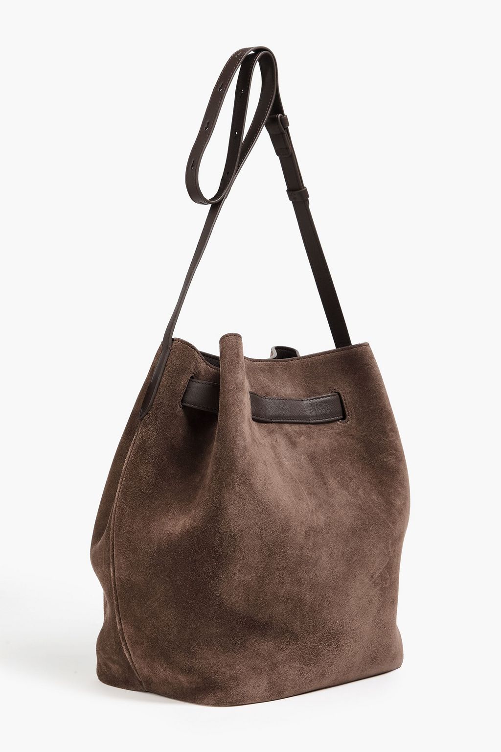 BRUNELLO CUCINELLI スエード バケットバッグ レザートリム