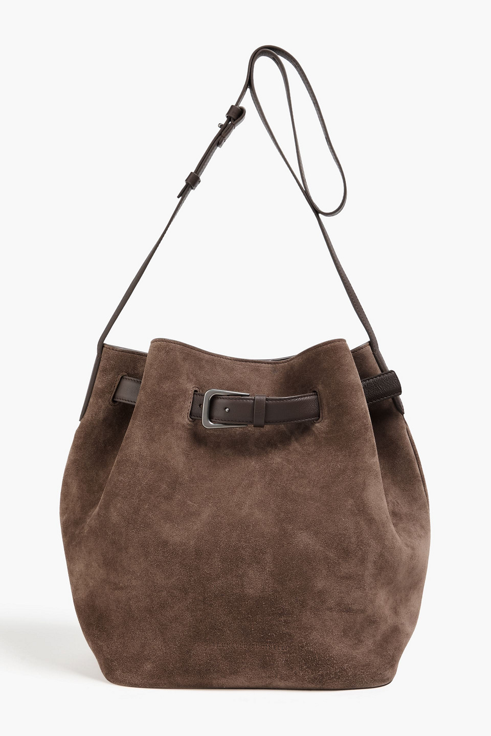 Brunello Cucinelli Leather-trimmed Suede Bucket Bag