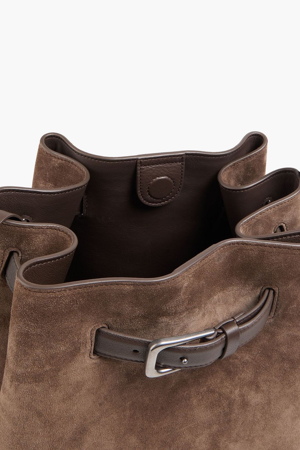 BRUNELLO CUCINELLI スエード バケットバッグ レザートリム