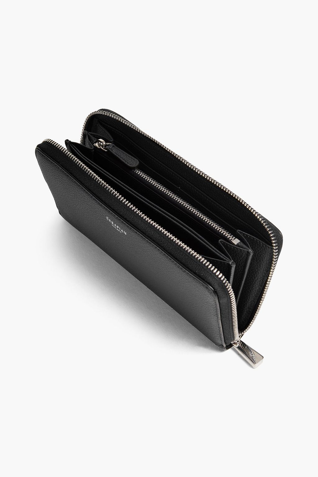 SERAPIAN ぺブル加工レザー コンチネンタルウォレット