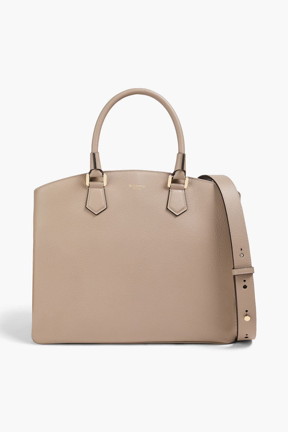 Serapian Luna Pebbled-leather Tote