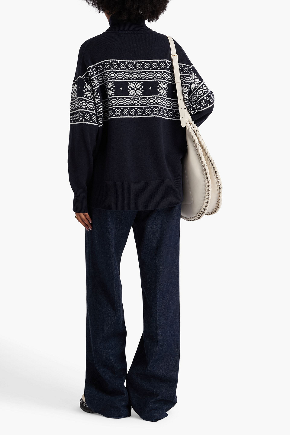  Arch4 - Rollkragenpullover „pembrokeshire“ Aus Kaschmir Mit Fair-isle-muster - Blau - M 