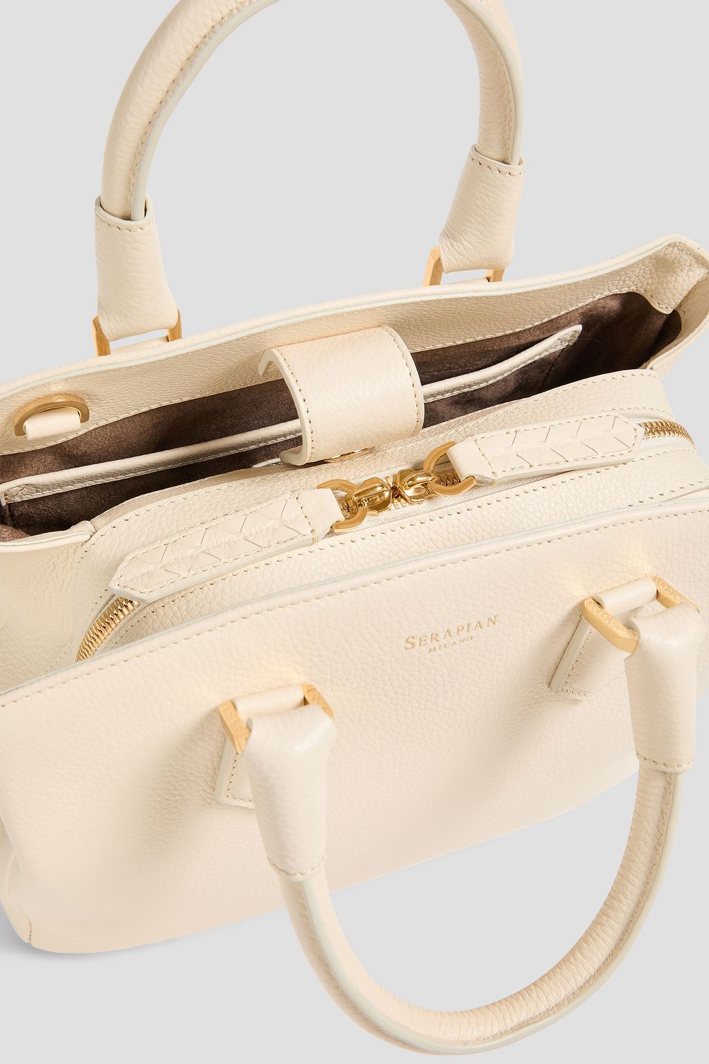 SERAPIAN Luna pebbled-leather tote