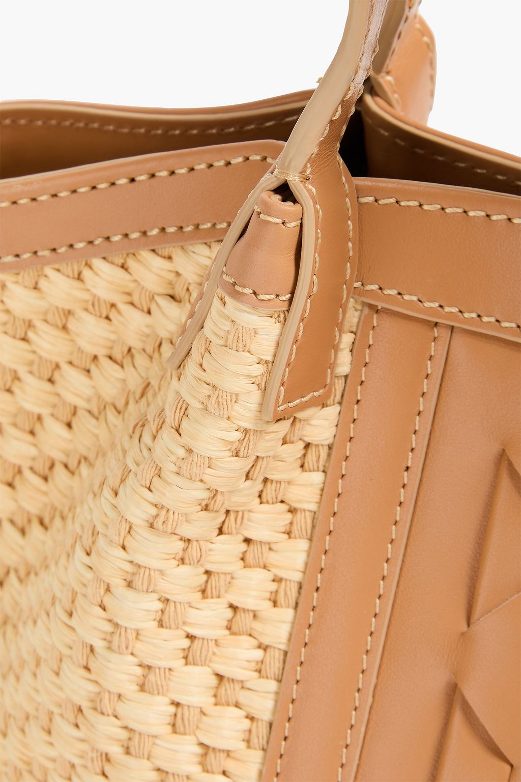 SERAPIAN Secret leather and faux raffia tote