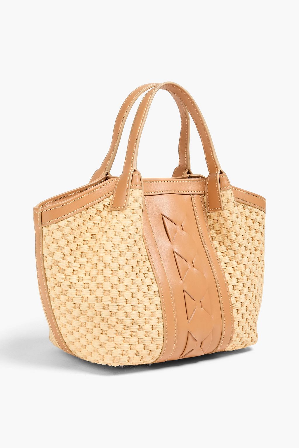 SERAPIAN Secret leather and faux raffia tote