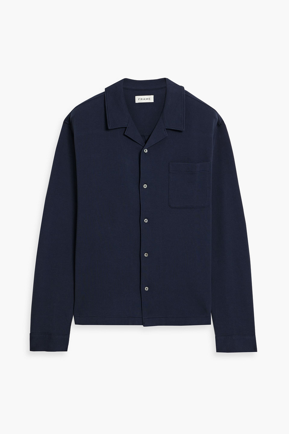 Frame Cotton-jersey Shirt In Blue