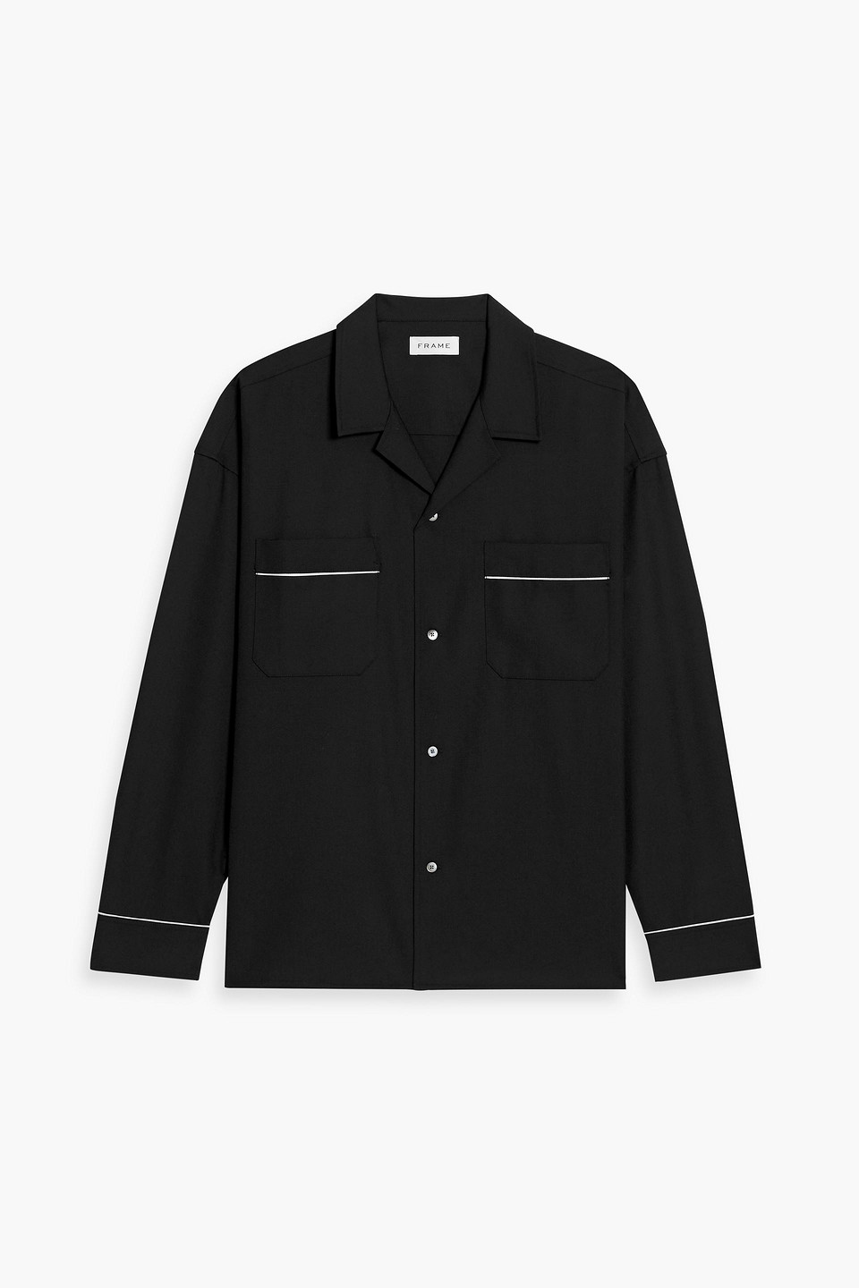 frame - woven shirt - black - xs