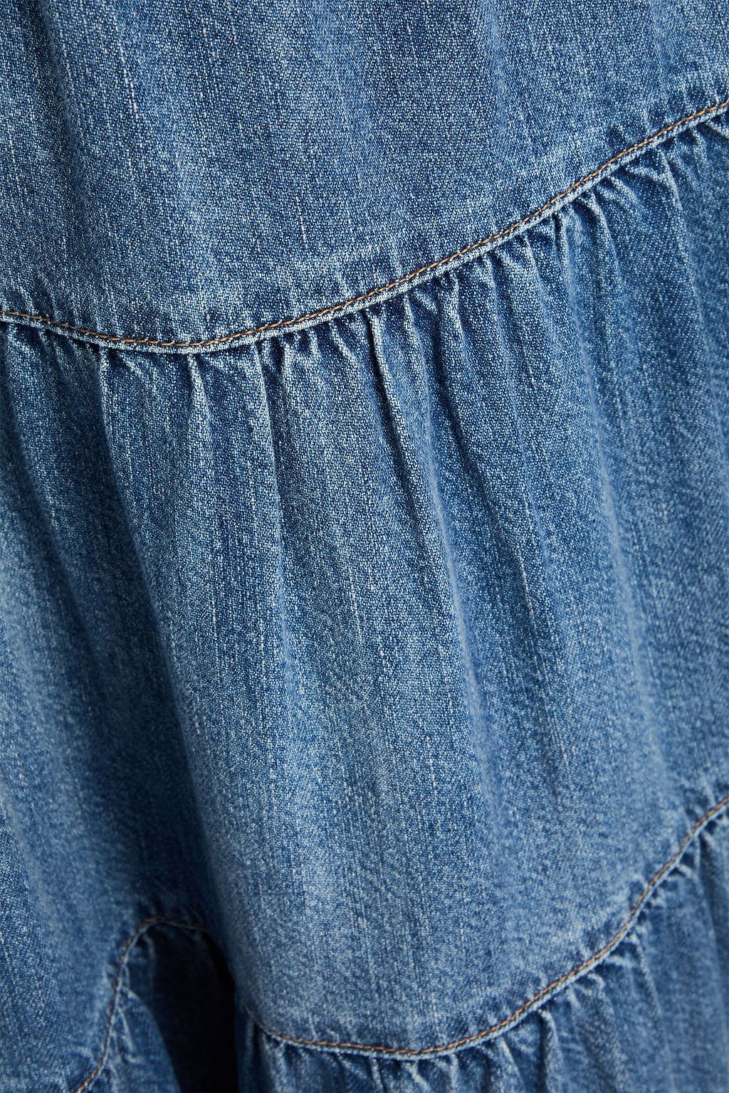 ALICE + OLIVIA JEANS Mindy tiered denim maxi skirt
