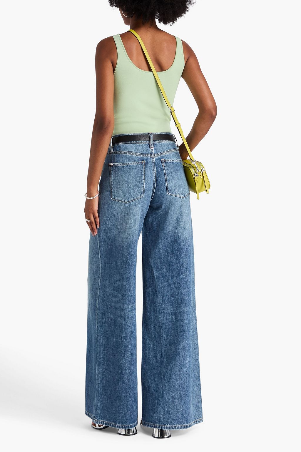 ALICE + OLIVIA JEANS Harper faded high-rise wide-leg jeans