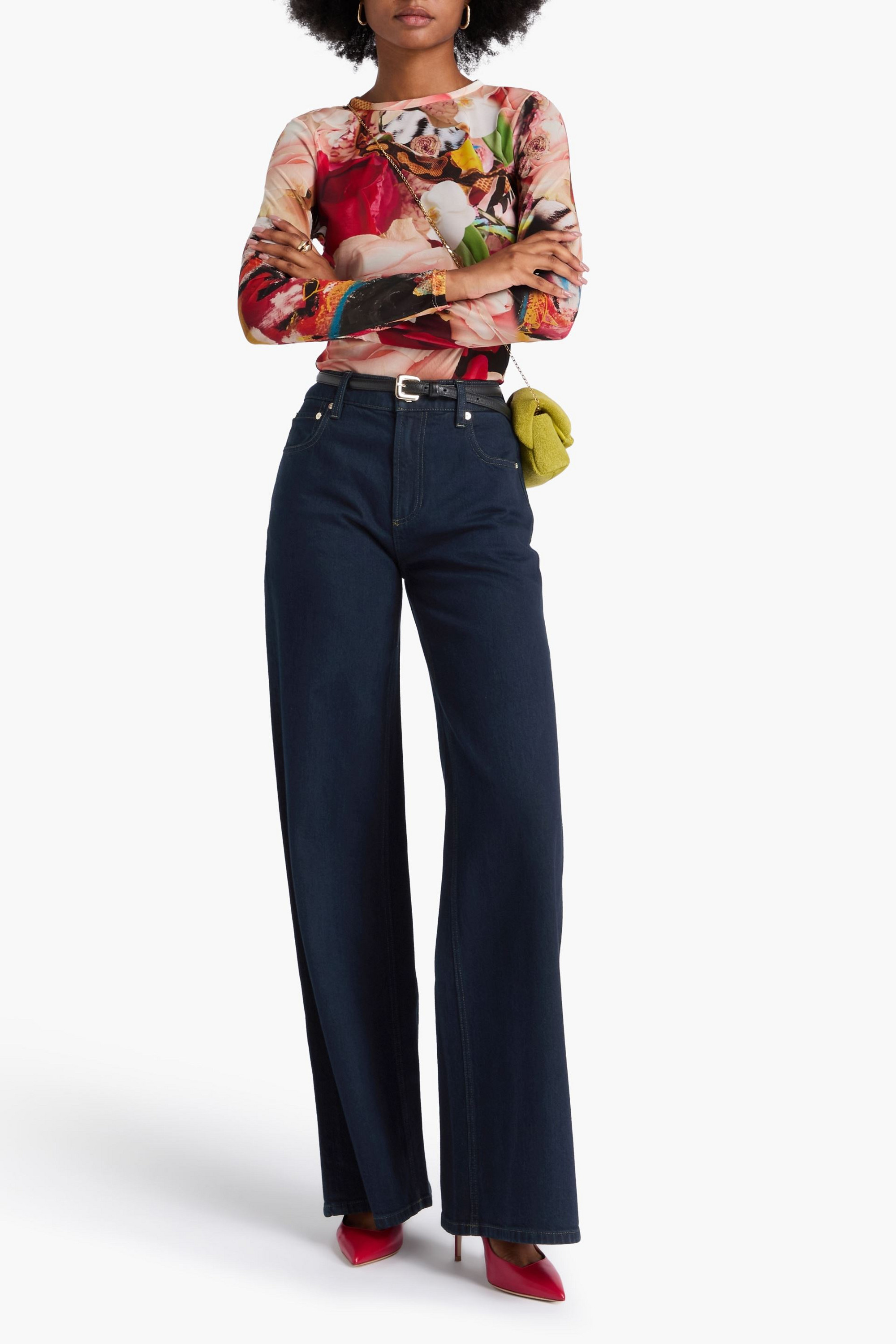 ALICE + OLIVIA JEANS Trish mid-rise wide-leg jeans