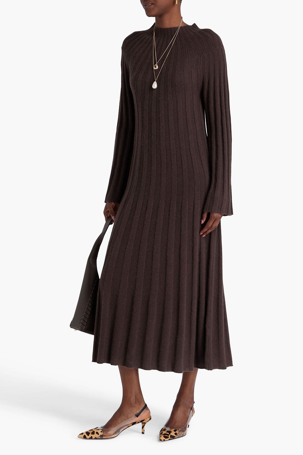 LOULOU STUDIO Irma ribbed wool and cashmere-blend midi dress