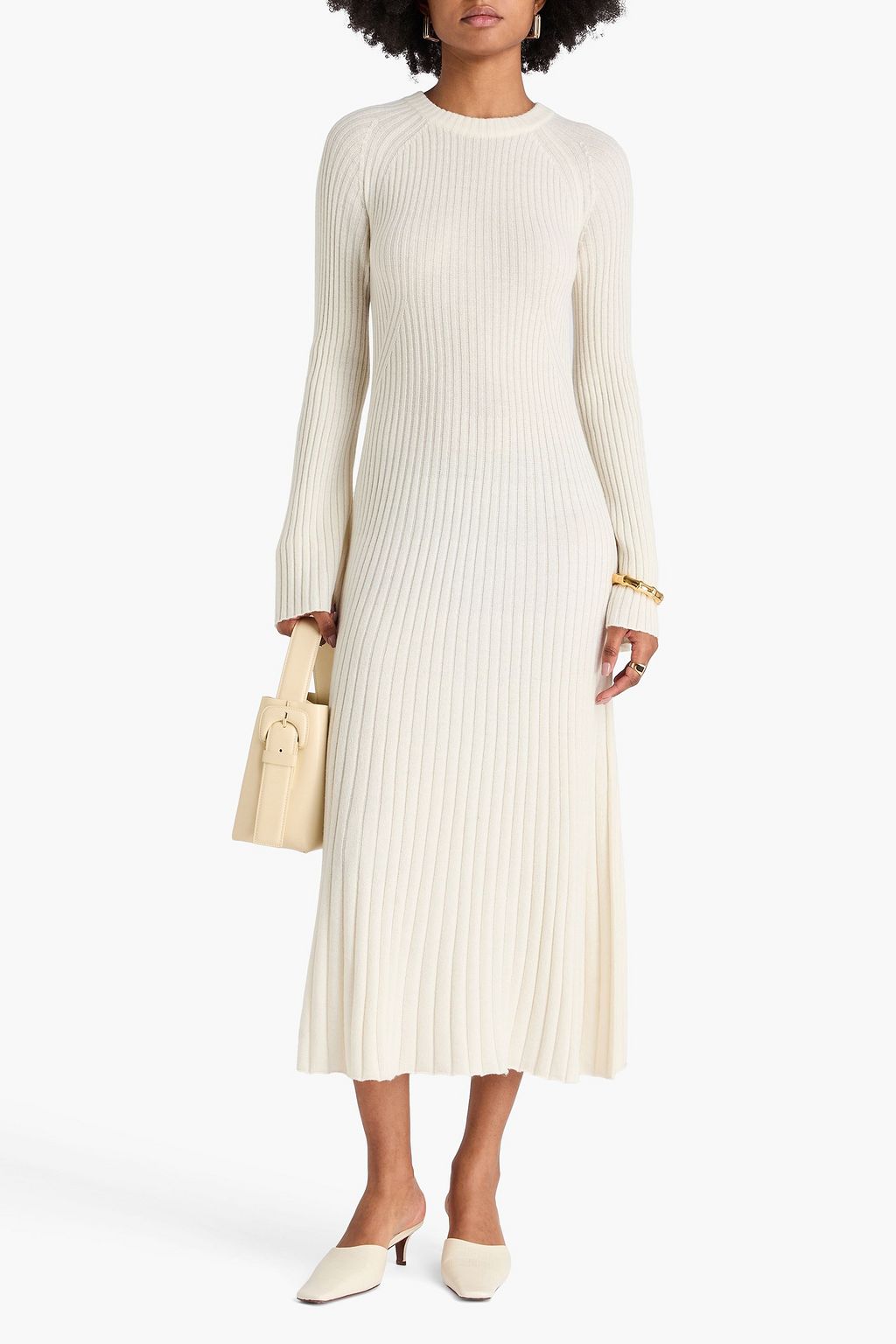 LOULOU STUDIO Hobas ribbed wool and cashmere-blend midi dress