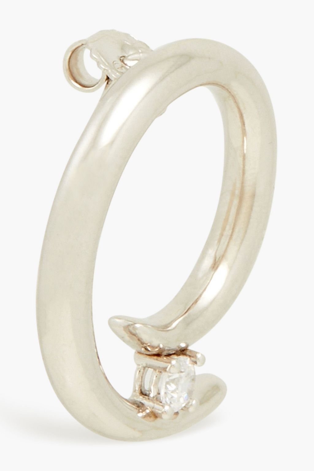 ANISSA KERMICHE White gold-plated crystal earrings