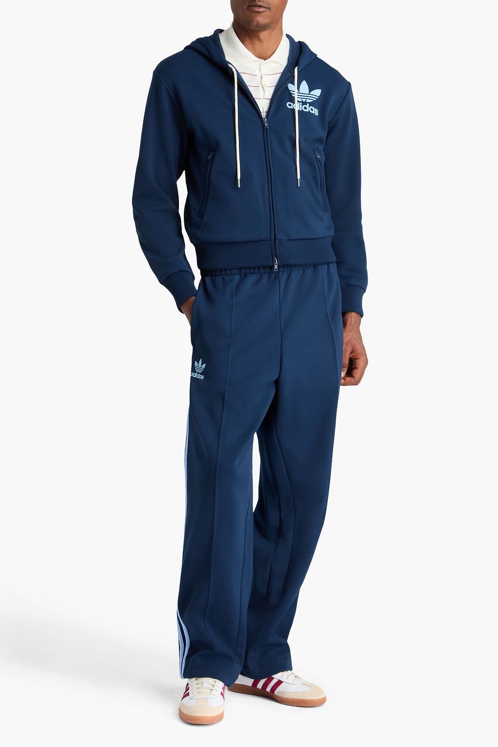 ADIDAS ORIGINALS BY WALES BONNER كنزة هودي من الصوف الناعم بسحاب وبطبعات