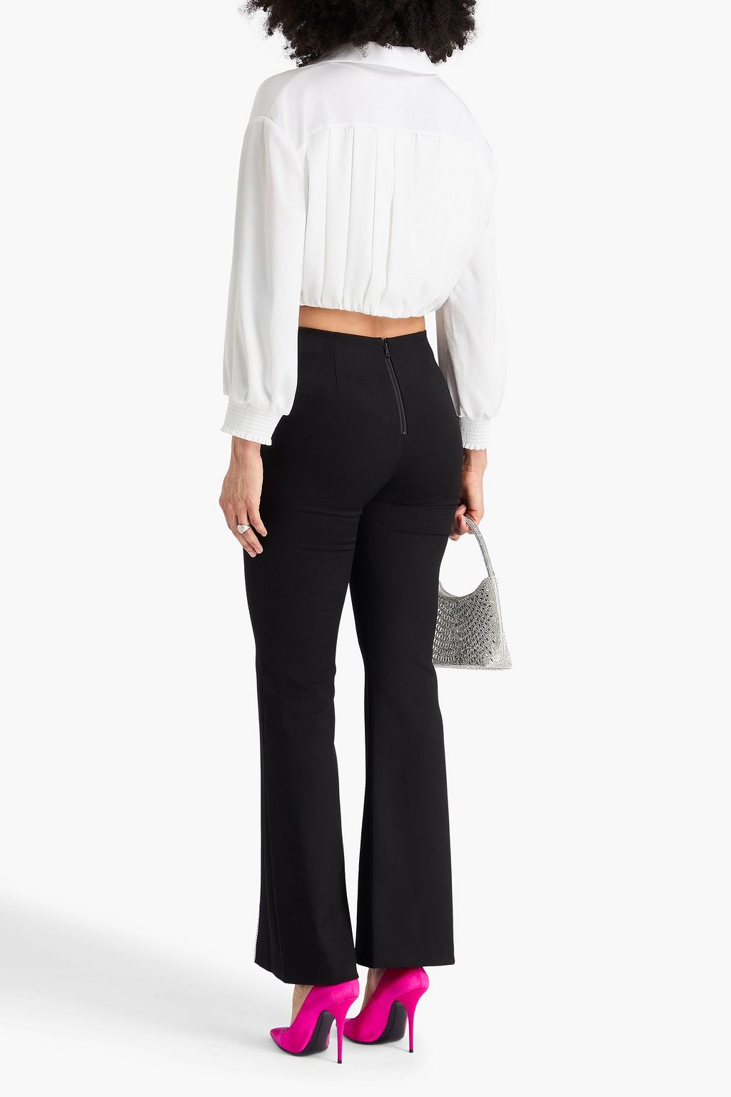 ALICE + OLIVIA Crystal-embellished crepe bootcut pants