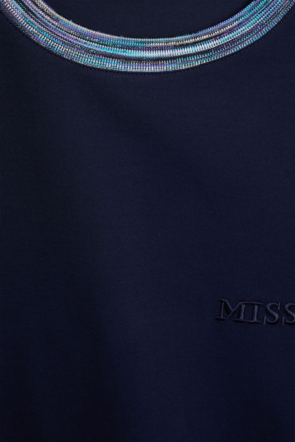 MISSONI コットンジャージー Tシャツ かぎ針編みトリム