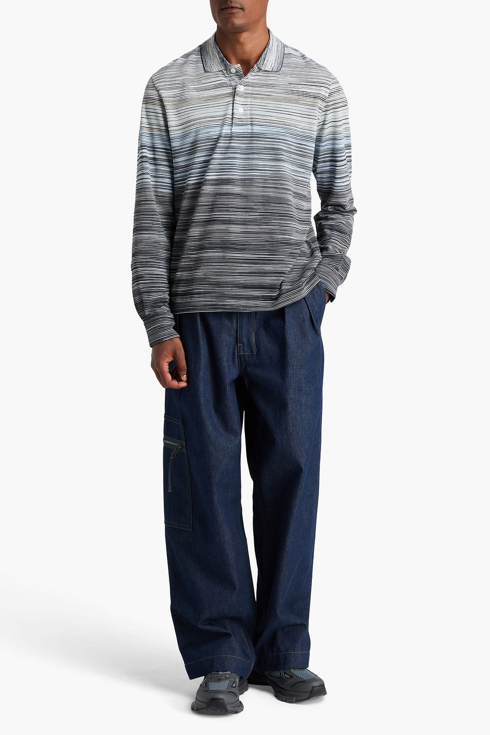 Missoni Space-dyed Cotton-piqué Polo Shirt In Multi