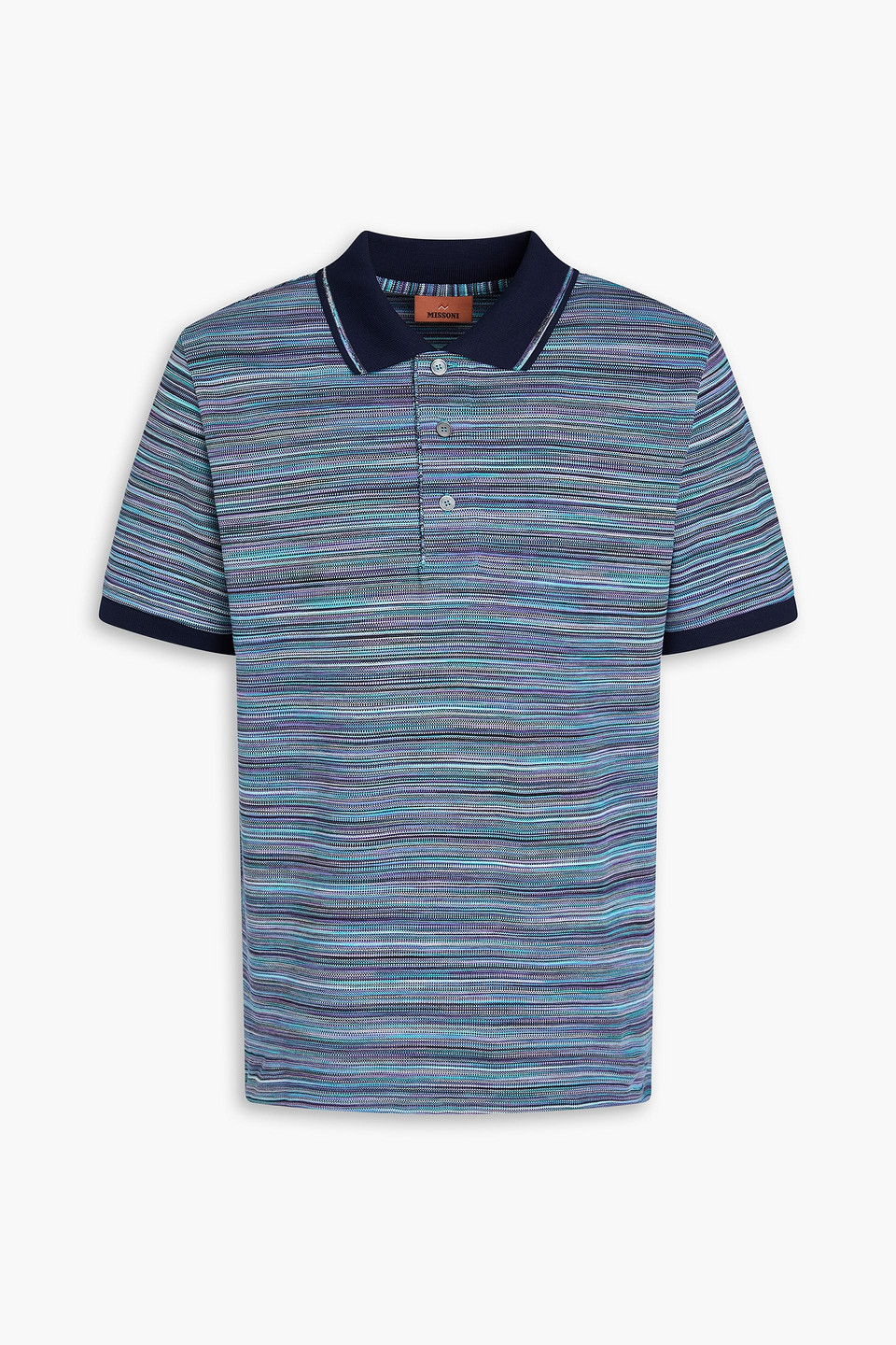 Missoni Space-dyed Cotton-piqué Polo Shirt In Multi