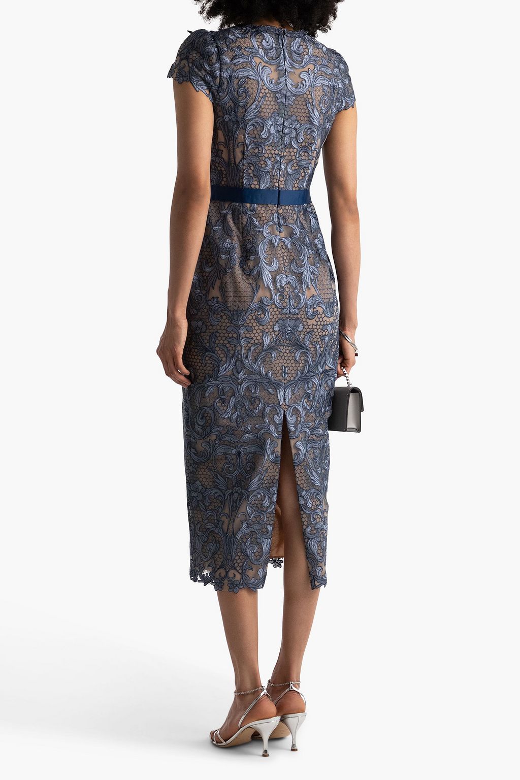 MARCHESA NOTTE ギピュールレース ミディワンピース
