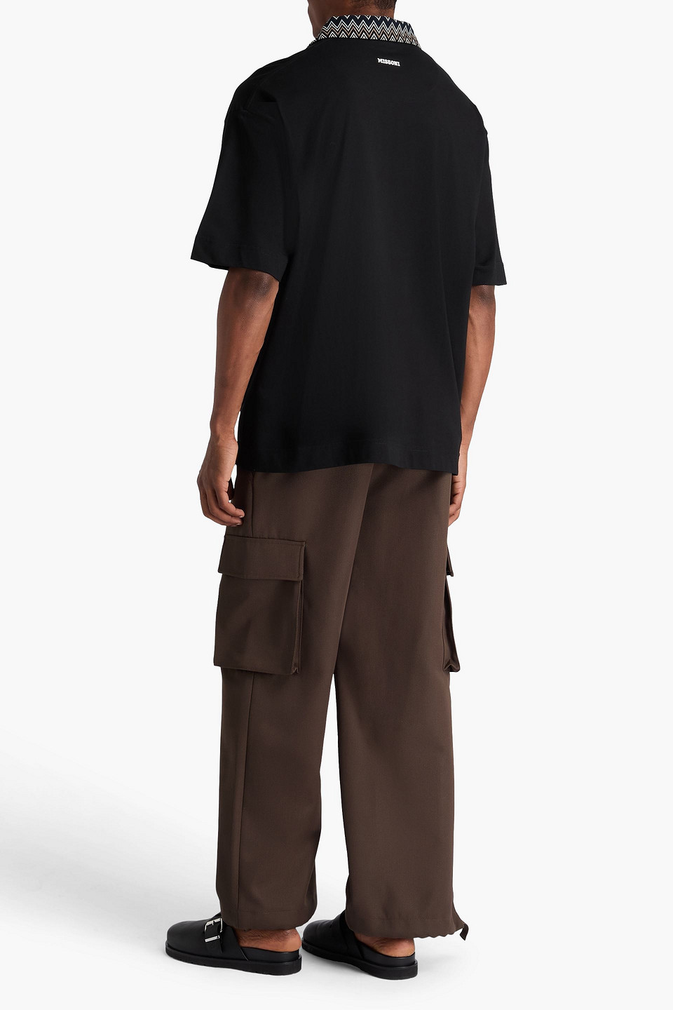 Missoni Cotton-jersey Polo Shirt In Black