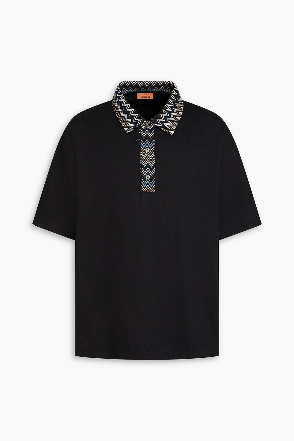 Missoni Cotton-jersey Polo Shirt In Black