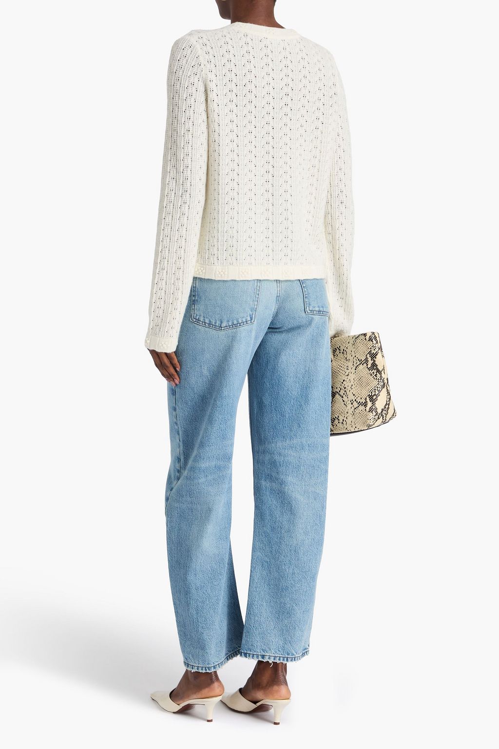 ARCH4 Hannah pointelle-knit cashmere cardigan
