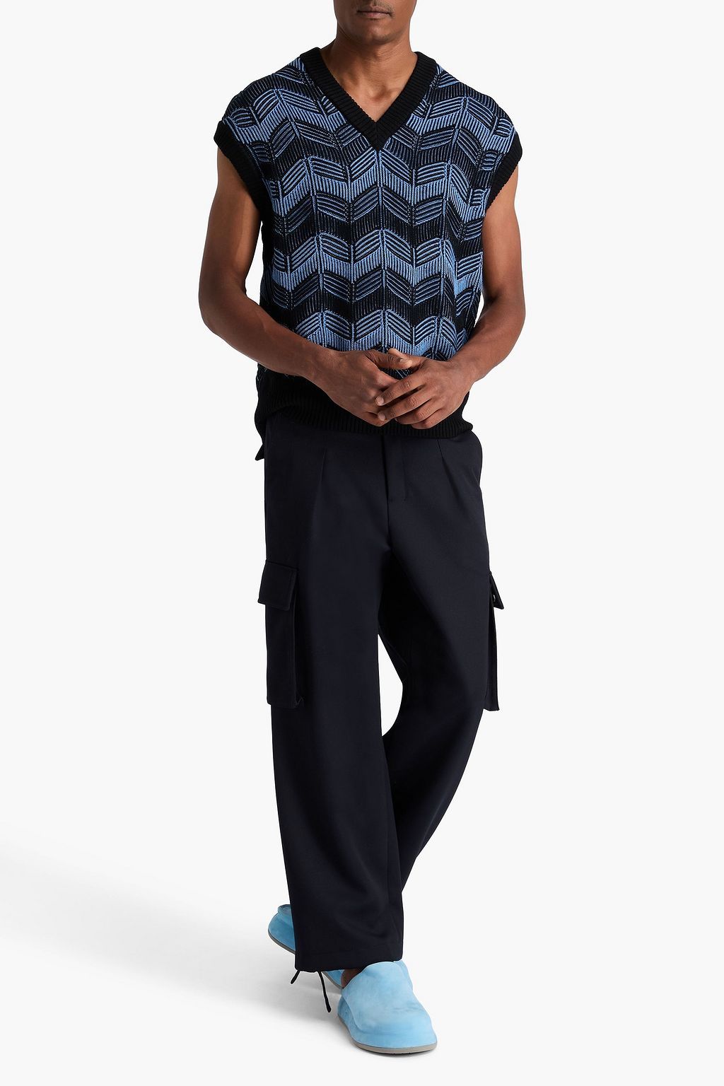 MISSONI Crochet-knit wool and cotton-blend vest