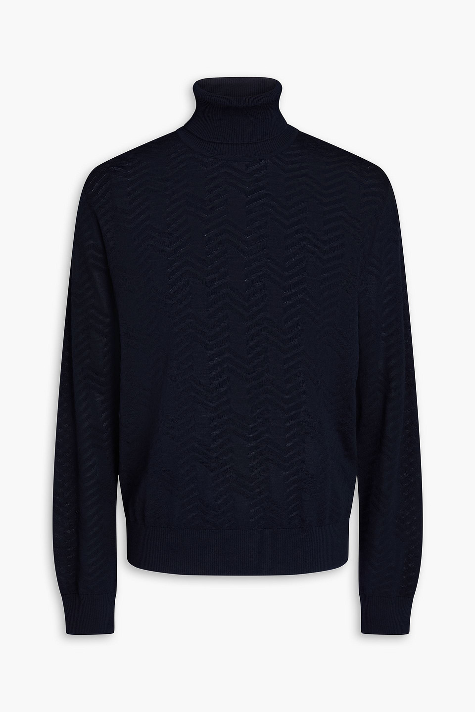 Missoni Wool-blend Turtleneck Sweater In Blue