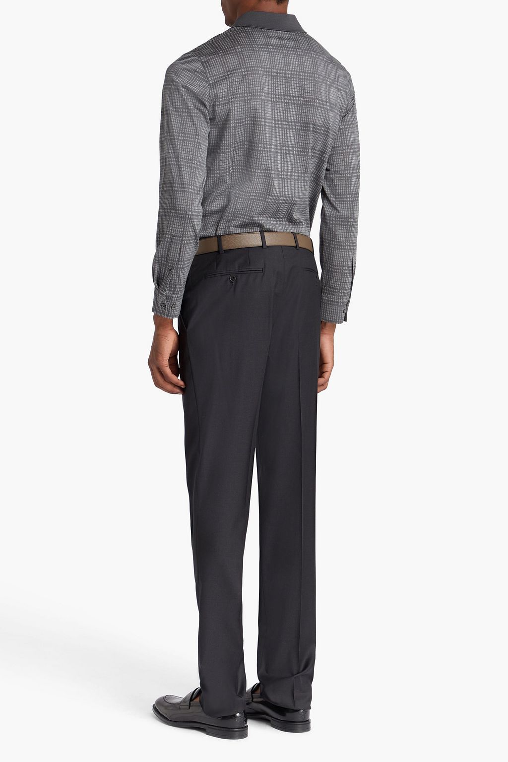 CANALI Tapered wool-twill pants