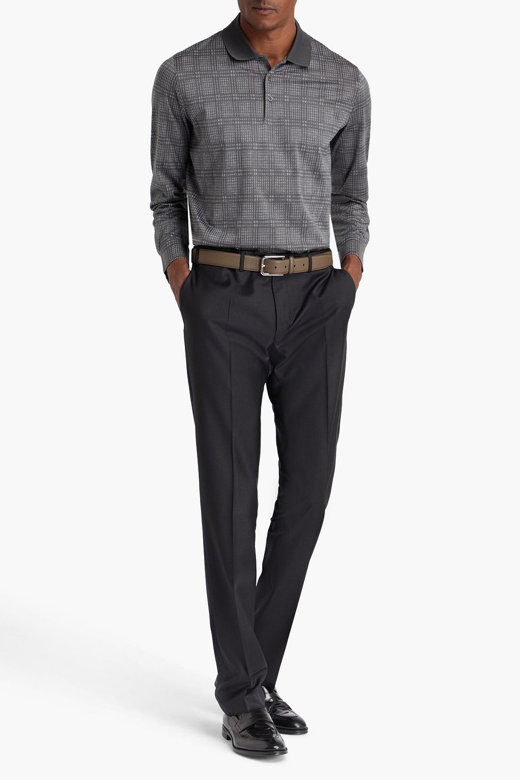 CANALI Tapered wool-twill pants