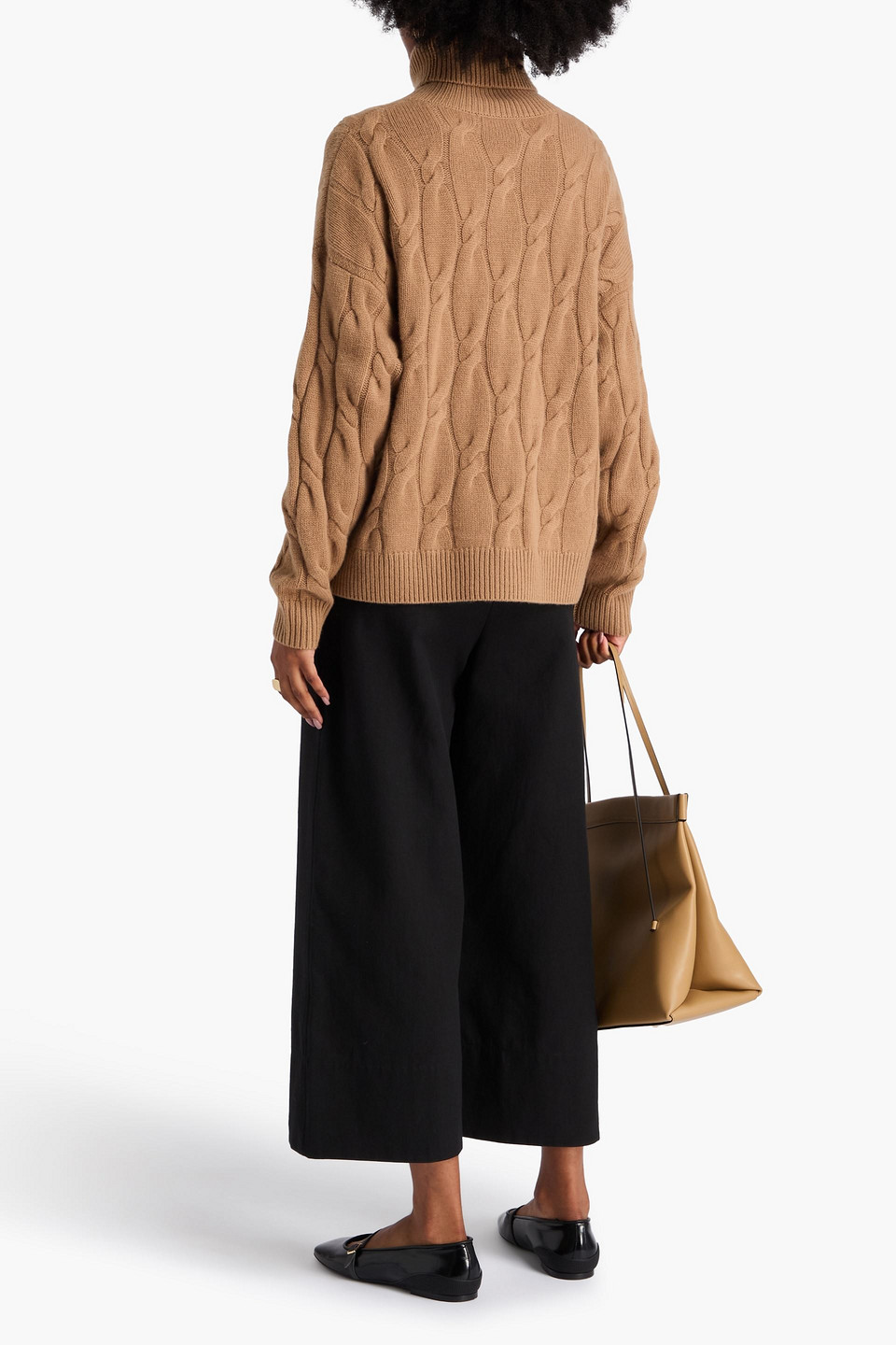  Arch4 - Rollkragenpullover „sadie“ Aus Kaschmir Mit Zopfstrickmuster - Braun - S 