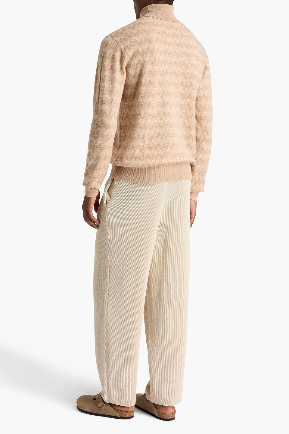 Missoni Wool And Cashmere-blend Turtleneck Sweater In Brown