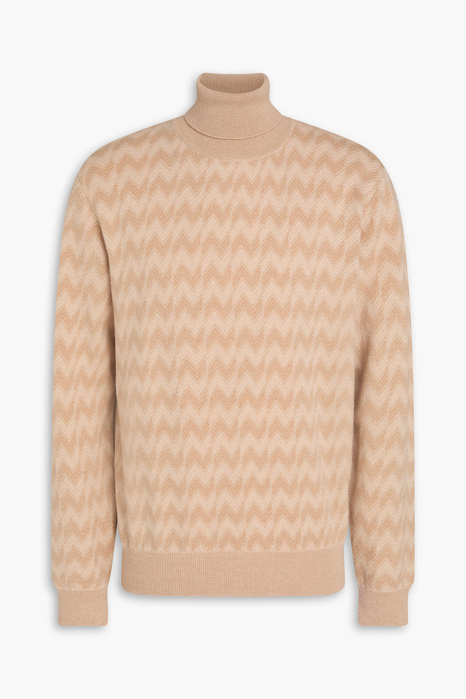 Missoni Wool And Cashmere-blend Turtleneck Sweater In Brown
