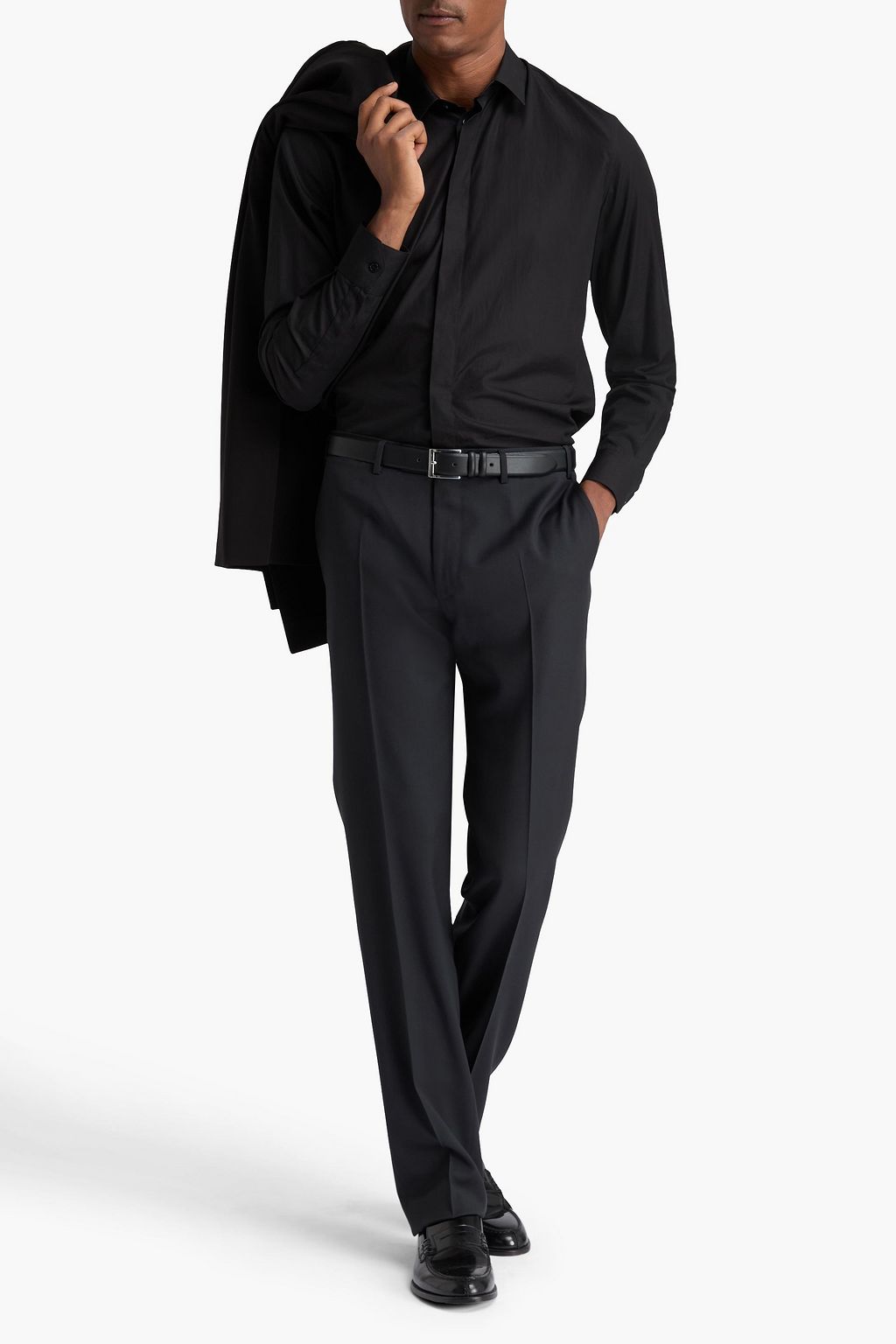CANALI Tapered wool-twill pants