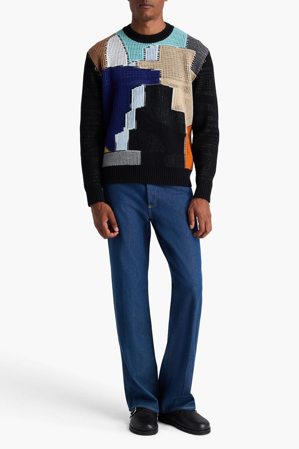 MISSONI Pullover aus gerippter Wolle in Colour-Block-Optik