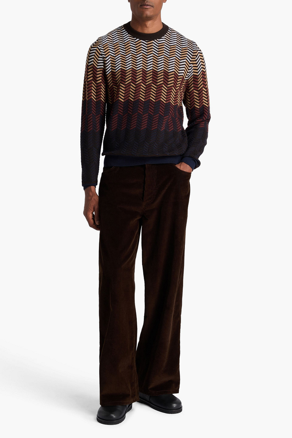 Missoni Zigzag Virgin Wool Crewneck Pullover In Multi